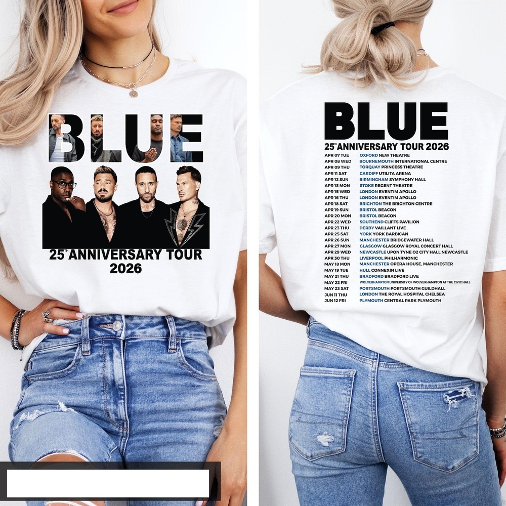 Blue 25th Anniversary Tour Concert 2026 Tshirt 2 Sided